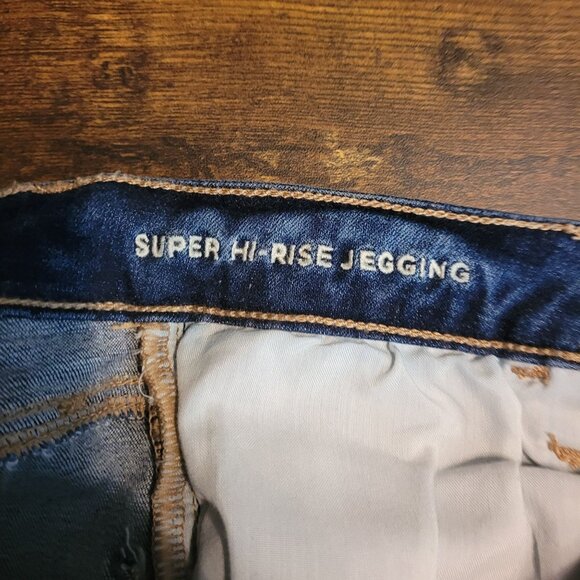 American Eagle Jeans 2 S Jegging Next Level Stretch Super Hi Rise Medium Dark - Picture 5 of 12